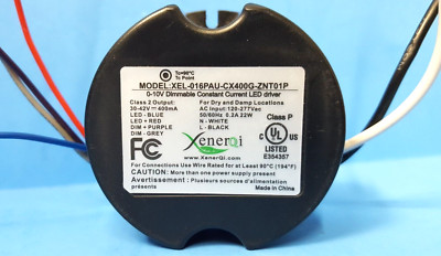 LED Driver, XEL-016PAU-CX400G-ZNT01P, XENERQI, 16.8W, 30~42V, 400mA, DIMMABLE