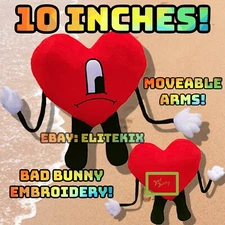 BRAND NEW Bad Bunny Un Verano Sin Ti Worlds Hottest Tour 10” Heart Plush!