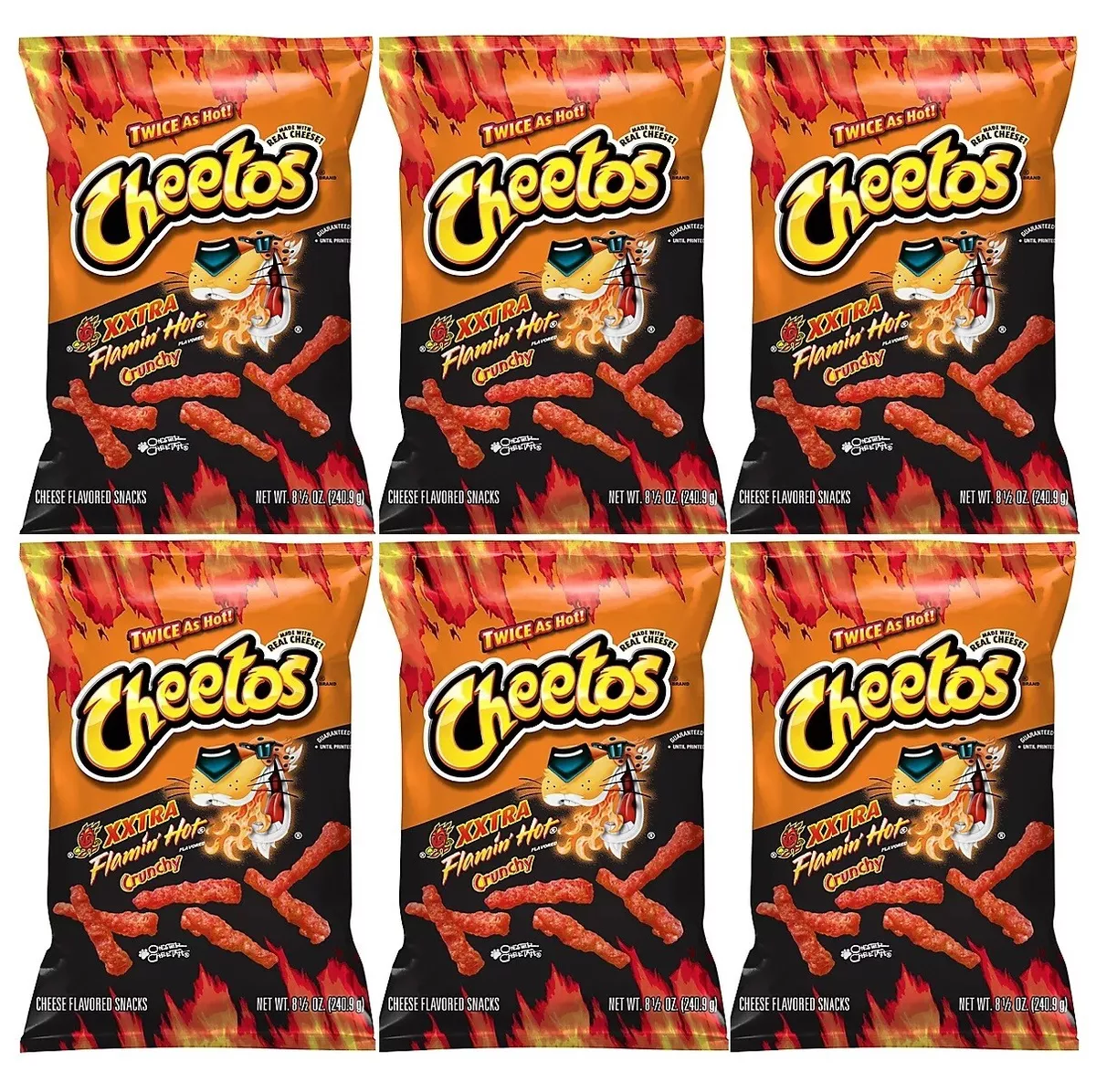 Cheetos Flamin Hot Crunchy Cheese Flavored Snacks 8.5 oz