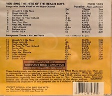 1039 BEACH BOYS   POCKET SONGS/ JUST TRACKS KARAOKE CDG  LOT MI