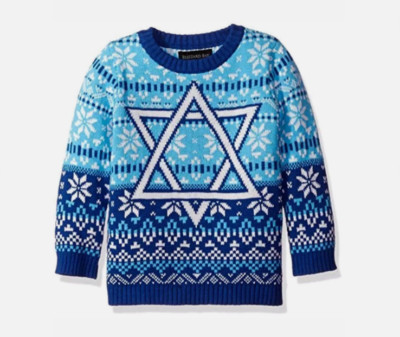Blizzard Bay Star Von David Hanukkah Kinder Jungen Urlaub Pullover Größe M Blau