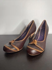 Poetic Licence London High Heel Brown Bronze Shoes Size 6 6M Orient express