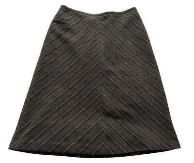 Ann Taylor Loft Skirt Size 8 Length 25  Wool Poly Lined Striped Zip #ST20