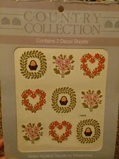 Meyercord Vintage Water Applied Decals Transfers Country Flowers New NOS