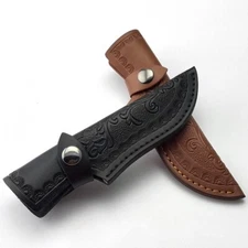 1x Real Leather Straight Knife Sheath Fixed Blade Case Brown Black Chic Vintage