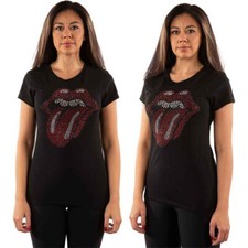 Image of The Rolling Stones Ladies T-Shirt: Classic Tongue (Diamante) (X-Large)