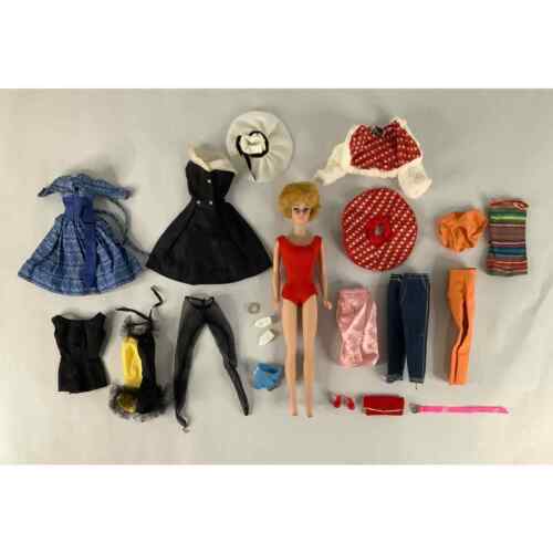 Vintage 1960s Bubble Cut Barbie with Vintage Clothes Assortment - Picture 1 of 14