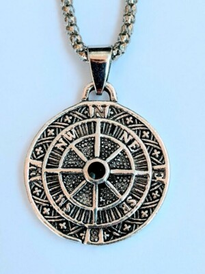#ad #ad New Cool Mens Nautical North Star Compass Pendant Necklace Stainless Steel Metal $9.98