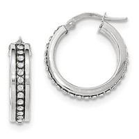 14k White Gold With Elements Hoop Earrings (0.8in Long) on sale 14k White Gold With Elements Hoop Earrings (0.8in Long) on sale