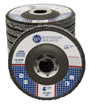 100 Pack 4.5  x 7/8'' Jumbo 80 Grit Zirconia Flap Disc Grinding Wheels T29