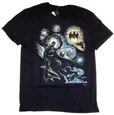 DC Comics Batman Starry Night Men's Black T-Shirt New