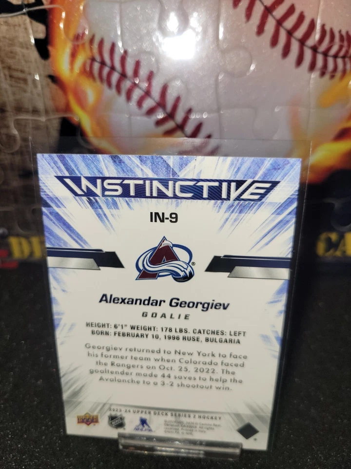 2023-24 Upper Deck Series 2 Hockey Instinctive Blue Sparkle ALEXANDER GEORGIEV - Image 2 of 2