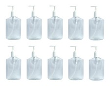 10 Bottles 8 oz Clear Lotion Dispenser with pump 6"H x 3"W x 1-1/2" diameter NEW