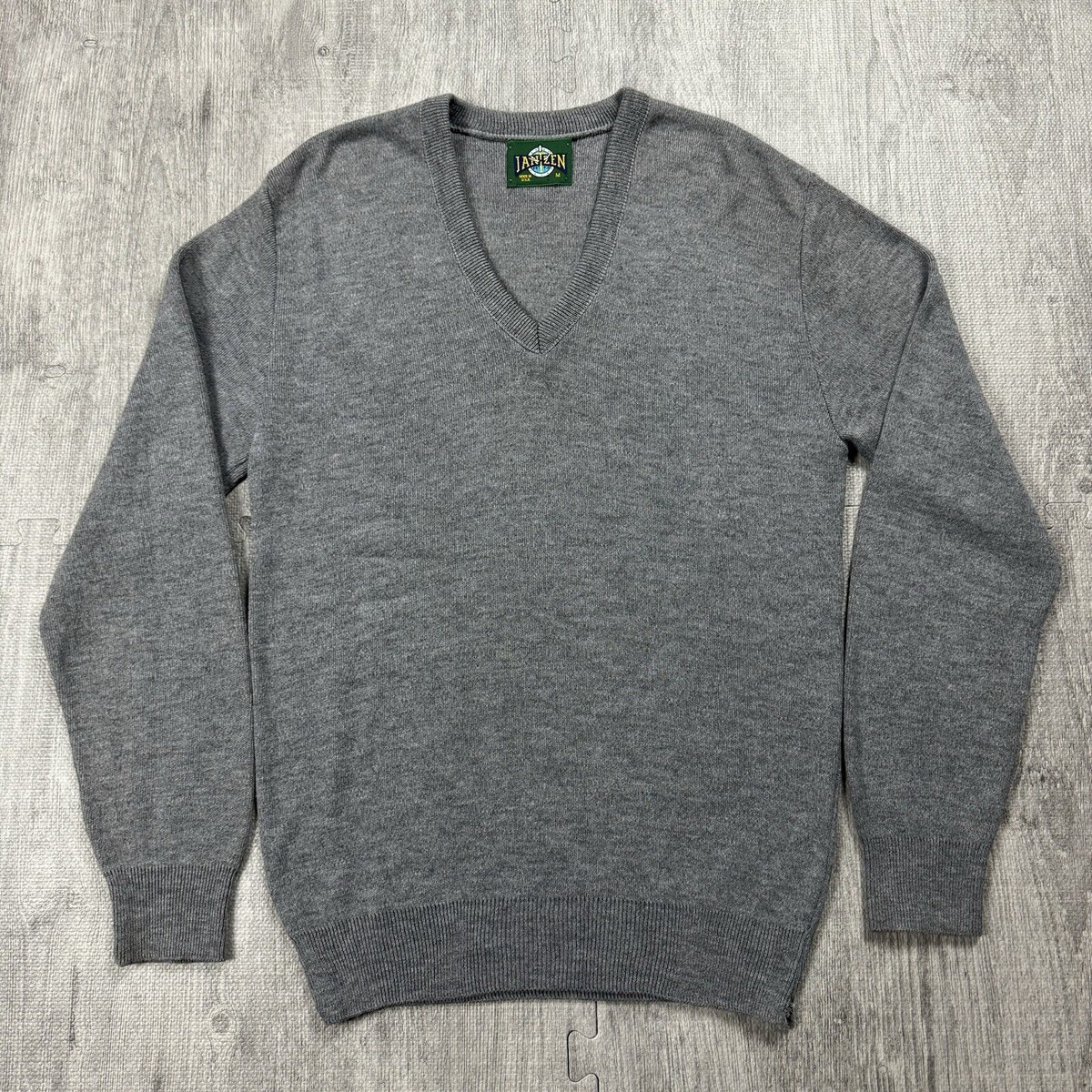 JANTZEN Vneck Acryl knit USA製 VTG JANTZEN USA MADE V-NECK ACRYLIC PULLOVER SWEATER MENS