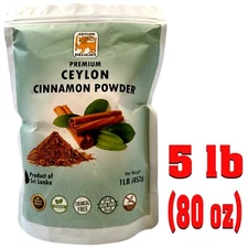 Premium Ceylon Cinnamon Powder, 80 Oz / 5 LB