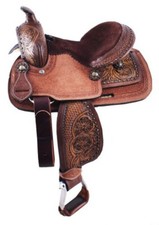 Western Barrel Leather Saddle Elegantly Hand Carved With Free Tack Set  Cinches