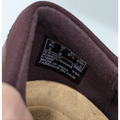 NWOT Clarks Collection Suttyn Walk Wine Leather Wedge Slip On Loafers Shoes 7M - Picture 9 of 11
