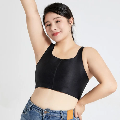Women Zip Seamless Chest Breast Binder Tomboy FTM Sport Bra Vest Plus Size - Picture 4 of 22