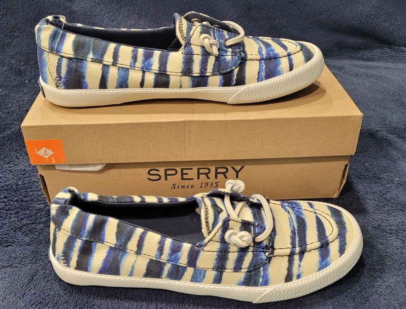Sperry Women's Lounge Away 2 Boat Shoe STS87245 Tie Dye Navy US 8 *NEW IN BOX*