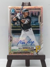 2021 Bowman Chrome Prospects NICK GONZALES Image Variation Mojo Auto SSP # 19/25