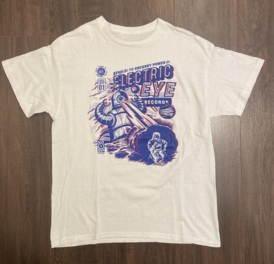 Large Electric Eye Records Florence MA Shirt Robot Comic Graphic Size Large NWOT