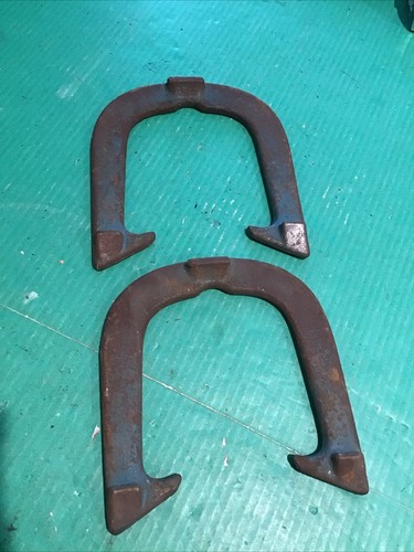 Pair Of 1963 Gordon Spin On Horseshoes Blue Color Cincinnati Ohio Forged