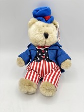 Vintage 2002 Starbucks Barista Bear 20th Edition Uncle Sam Fourth of July Plush