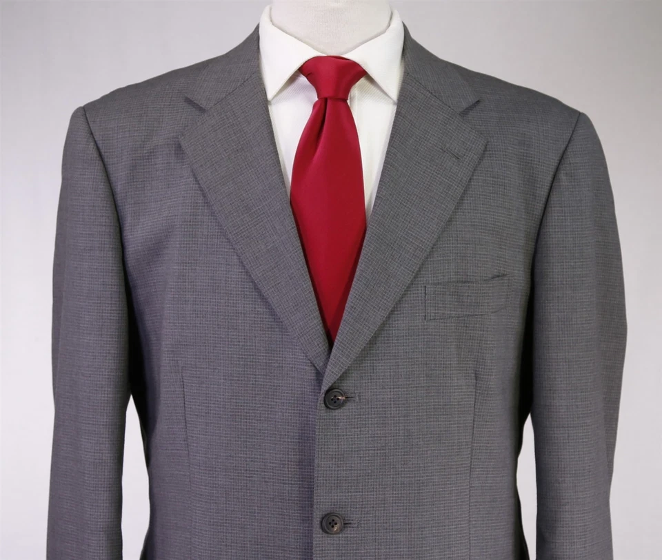 Traje de Lana J Press Gris Negro Cuadros Modelo Clásico Americano 40R Foto 3 de 4