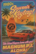 Magnum PI inspired island hopper’s keytag