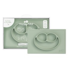 Happy Mat Sage 24 Months 100 Silicone Suction Placemat Divided Plate Toddler