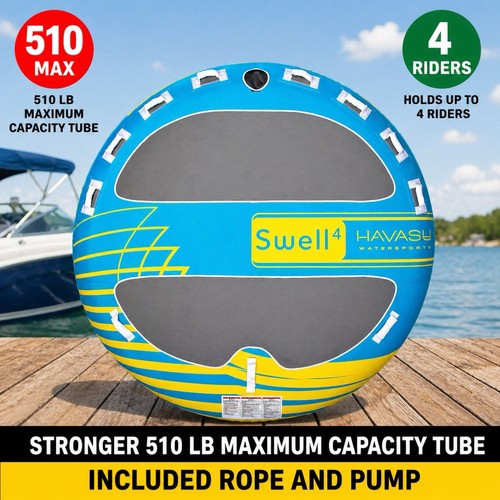 Premium Material, 510 lb Capacity, Towable Tube for 1-4 Rider Boating, Lounge