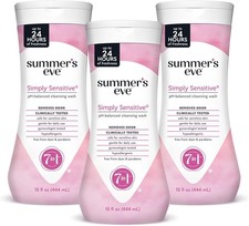 3 pks of Summer  s Eve Simply Sensitive All-Over Daily Feminine Wash, Gentle pH-