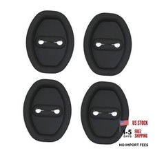 Car Door Latch Lock Cover, Silicone Door Latch Protective Cover, 4 PCS Black