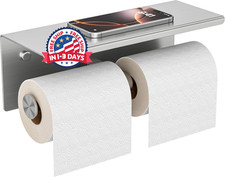 Portarrollos De Papel Higi nico De Pared Con Estante Para Tel fono, Cepillado US