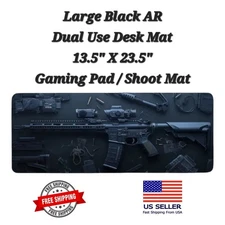 Large Black AR Rifle Gun Cleaning Bench Mat - Gaming Mouse Pad 13.5" X 23.5" 
