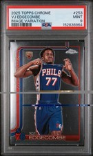 2025 Topps Chrome VJ Edgecombe RC Image Variation  PSA 9 Mint 76ers Rookie SSP