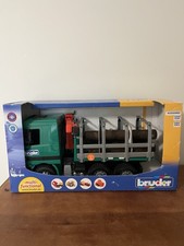 New In BOX Bruder Actros Mercedes Benz 6 Wheel Logging Truck 4143 Logs