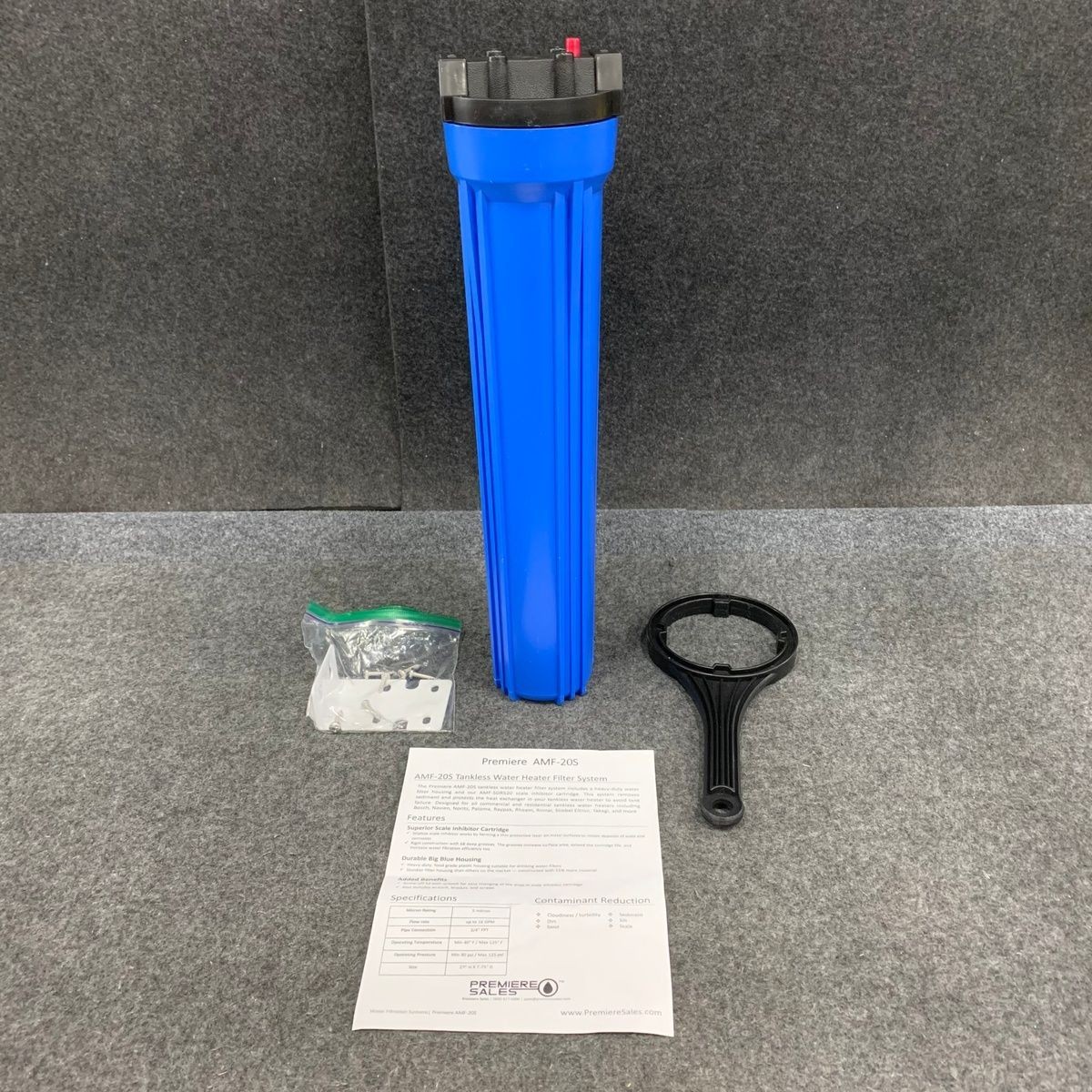 PREMIER SALES AMF-20S Heavy-Duty Tankless Water Heater Filter System 20" *