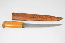 Rapala J Marttiini Fish Fillet Knife with Leather Sheath Fixed Blade Finland VTG