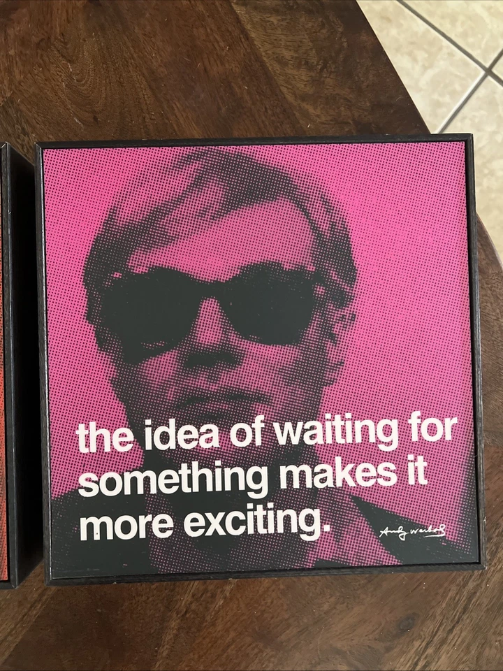 De Colección Andy Warhol Impresión Mate Enmarcada CONJUNTO de 3 Citas 10x10 Arte Pop Madera Decoración Trío Foto 4 de 4