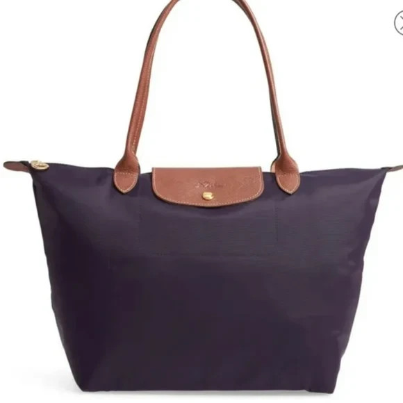 NEW Longchamp Le Pliage Original M Tote Bag Eggplant Purple | eBay