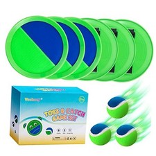 Kids Toys - Outdoor Games for Kids, Toss and Catch Ball Set with 6 Green
