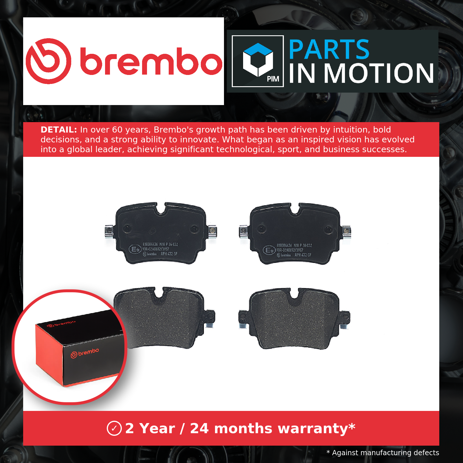 Brake Pads Set fits JAGUAR XJ X351 5.0 Rear 2009 on Brembo C2D40929 C2D49906 New