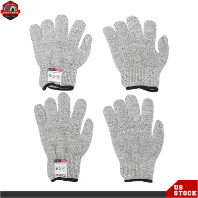 M-Size Safe Cut Resistant Gloves 2 Pair Protection Kitchen Work Gloves