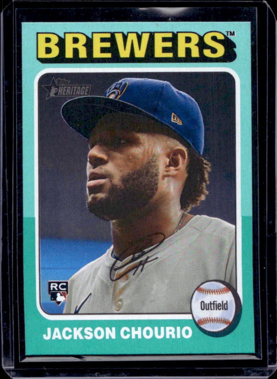 2024 Topps Heritage High Number Jackson Chourio RC Aqua Border #632 Brewers