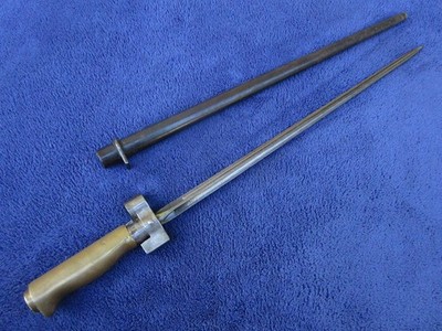 ORIGINAL  ANTIQUE M1886/93 FRENCH LEBEL ''ROSALIE'' SHORTENED BAYONET AND SCABBARD