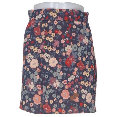 Vanilia Denim, Rock, Größe: 34, Rok floral denim, Blau/Mehrfarbig #8I3