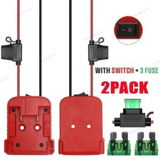 2x Battery Adapter Compatible with Milwaukee M18 Wiring 18V DIY Dock Power Wheel