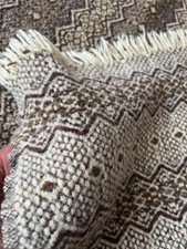 AMANA WOLLEN Mills USA 100 Wool Throw Blanket w/ Fringe Brown 40"/48"