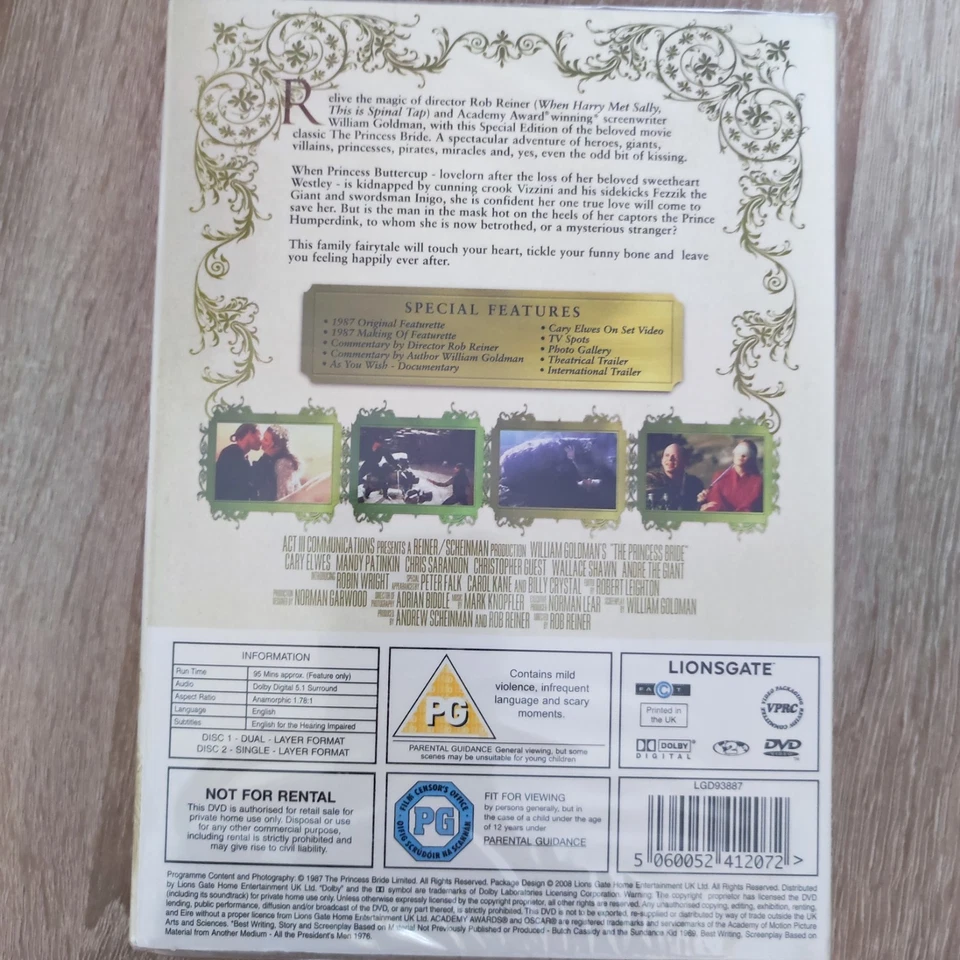 The Princess Bride DVD - 2 Disc Set, Special Edition, Rob Reiner, New & sealed - Image 2 of 3